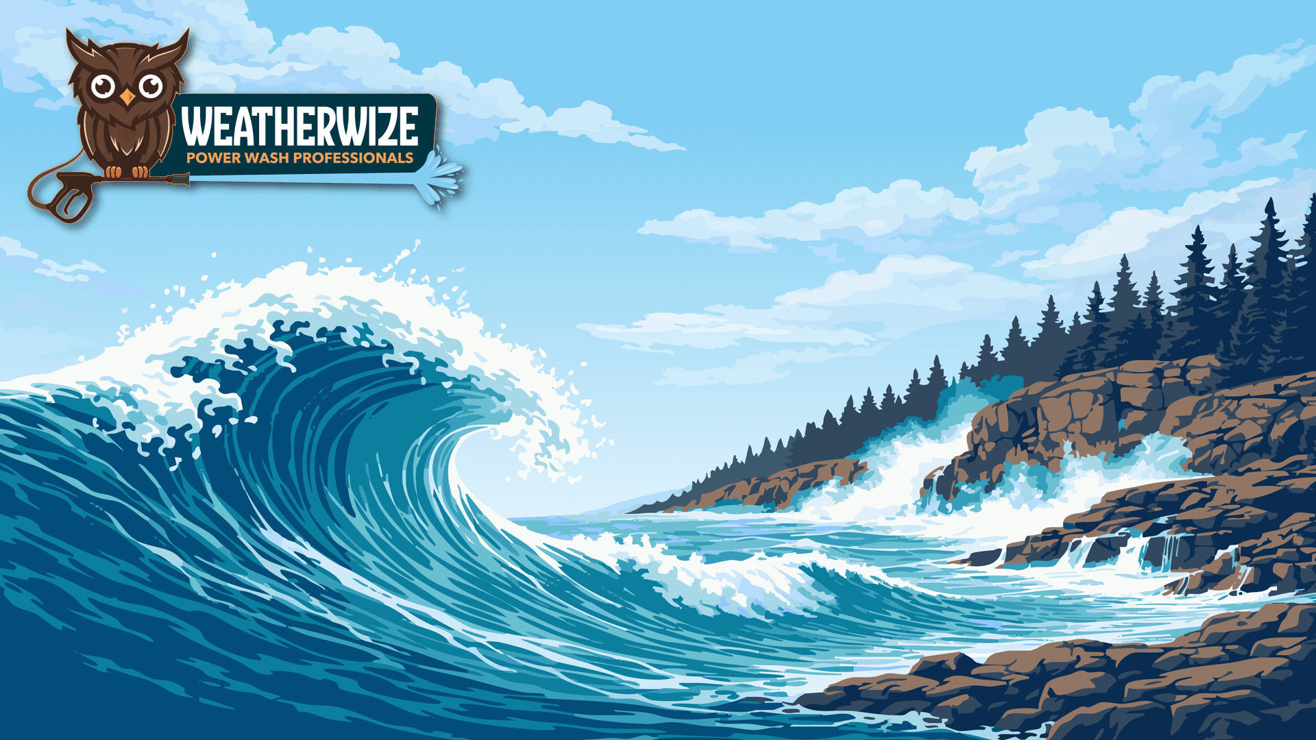 Blue Sky Power Washing Background