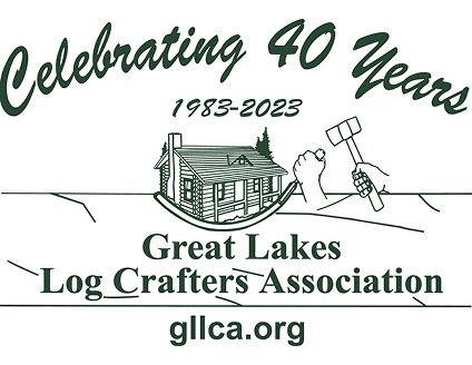 A badge logo from the Great Lakes Loc Crafters Association (GLLCA) that reads "celebrating 40 years".